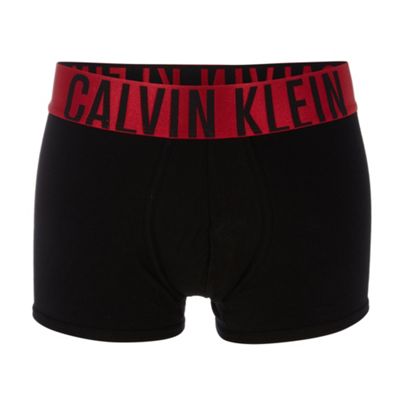Calvin Klein Underwear POWER RED Black cotton stretch trunks